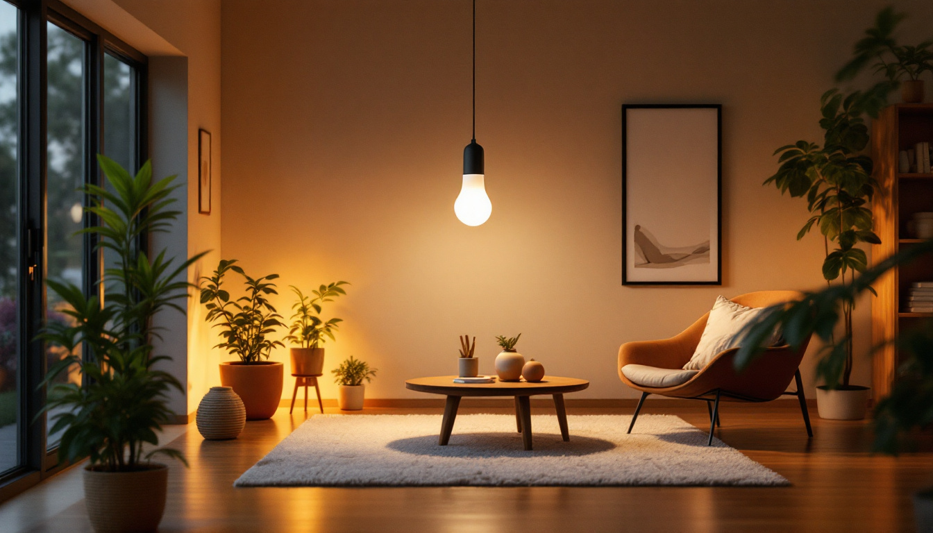A photograph of a well-lit indoor space showcasing the t bulb in use