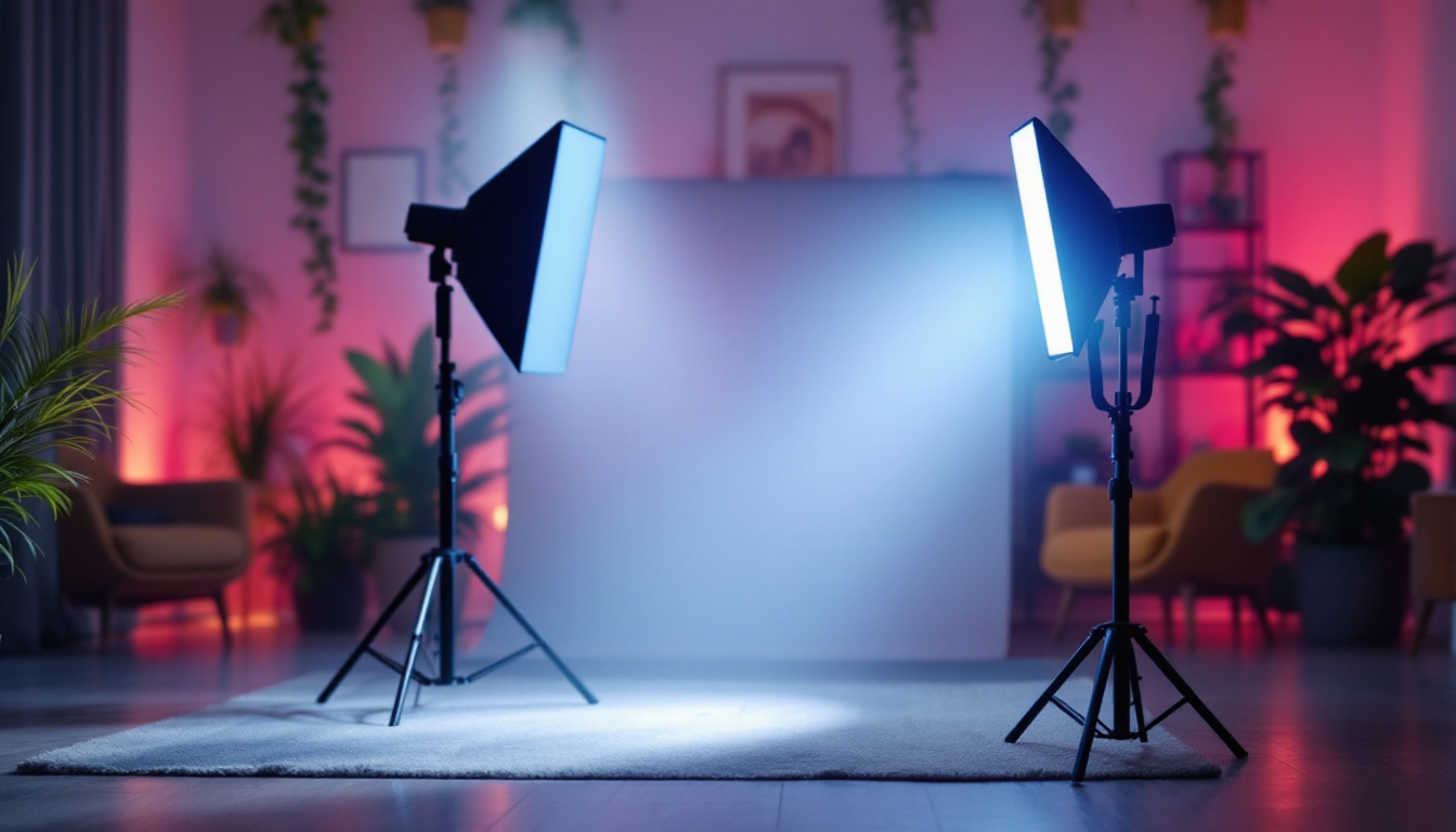 A photograph of a portable led lighting setup in a dynamic environment