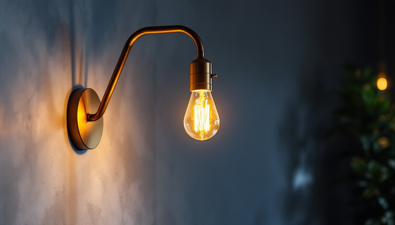 A photograph of a stylish bracket light fixture installed in a modern interior setting