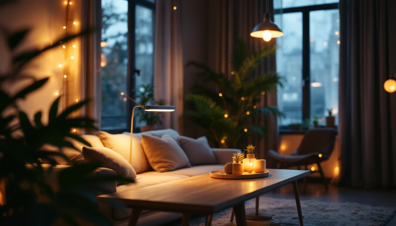 A photograph of a well-lit interior space showcasing the soft