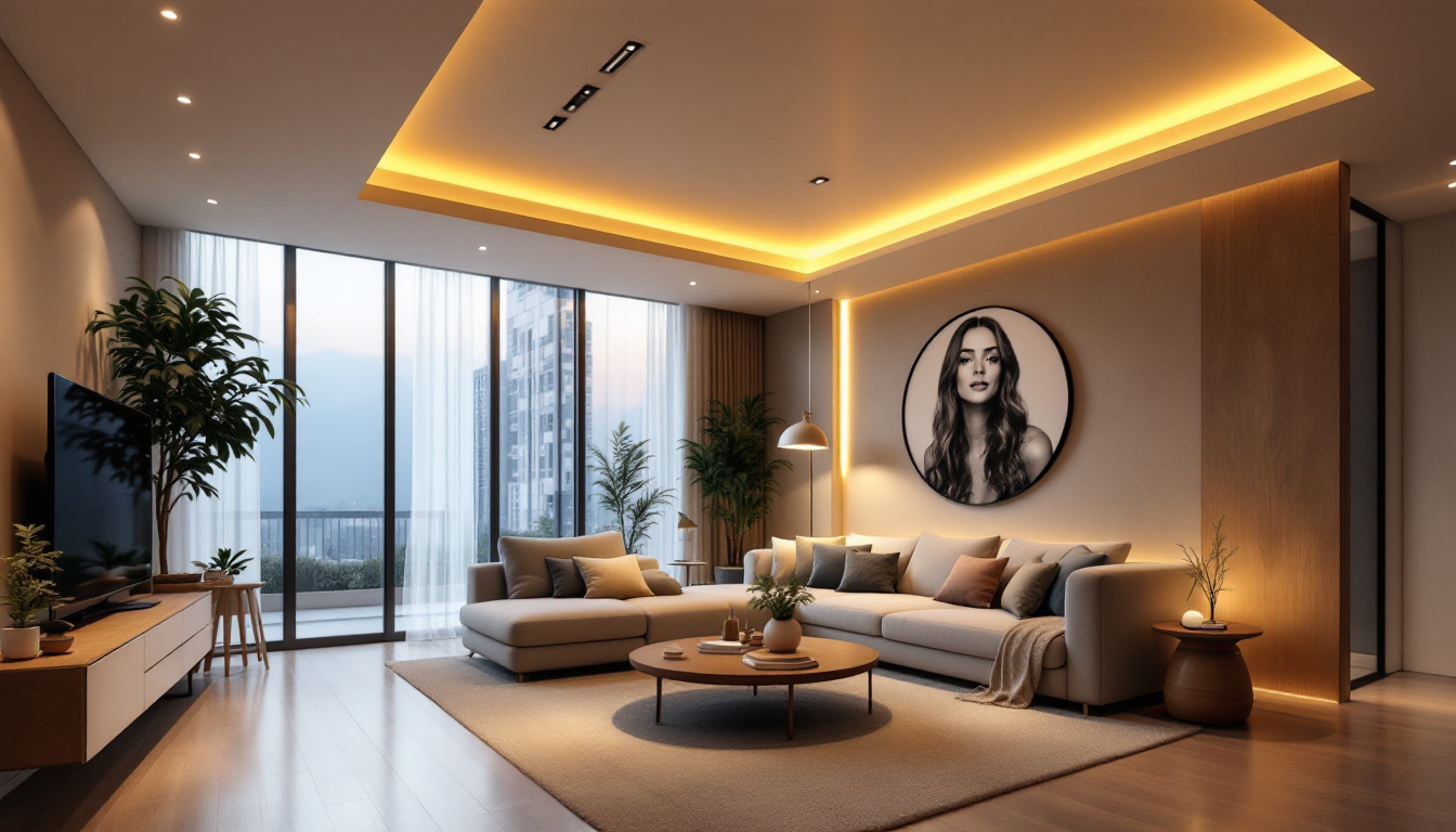 A photograph of a beautifully designed interior space featuring 4-inch led recessed lights