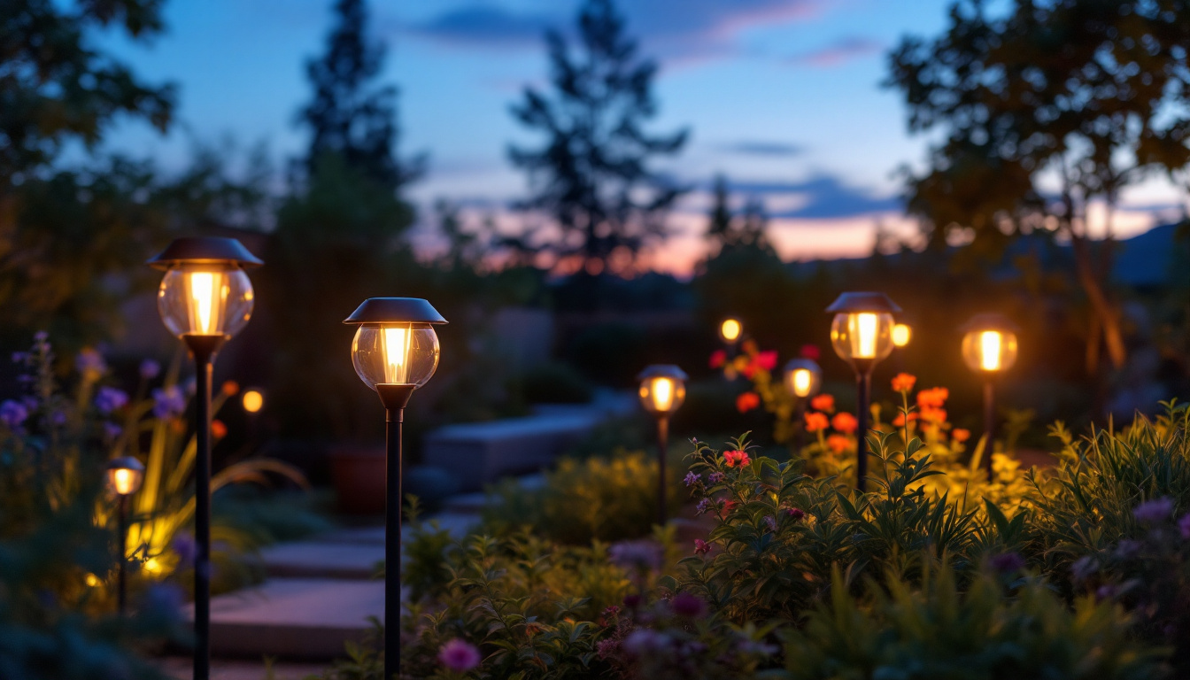 A photograph of a beautifully lit outdoor space at dusk