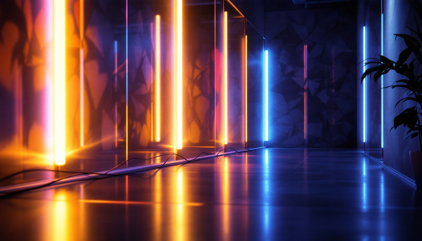 A photograph of a beautifully illuminated space featuring innovative light tape designs
