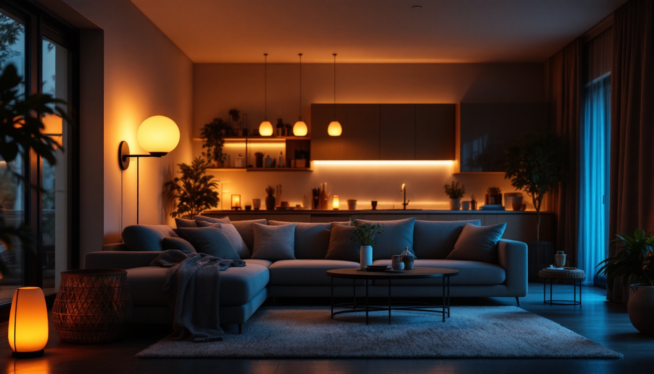 A photograph of a well-lit home interior during a power outage
