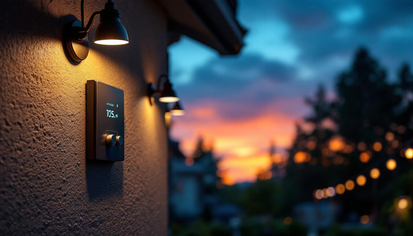 A photograph of a beautifully illuminated outdoor space at dusk