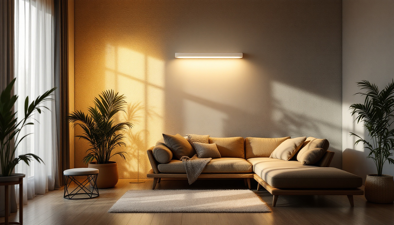 A photograph of a beautifully designed electrical lighting system in a cozy interior setting