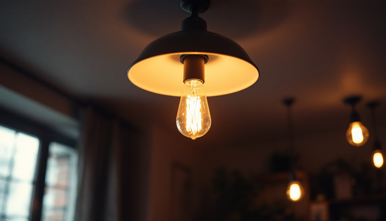 A photograph of a well-lit ceiling light fixture showcasing its key components