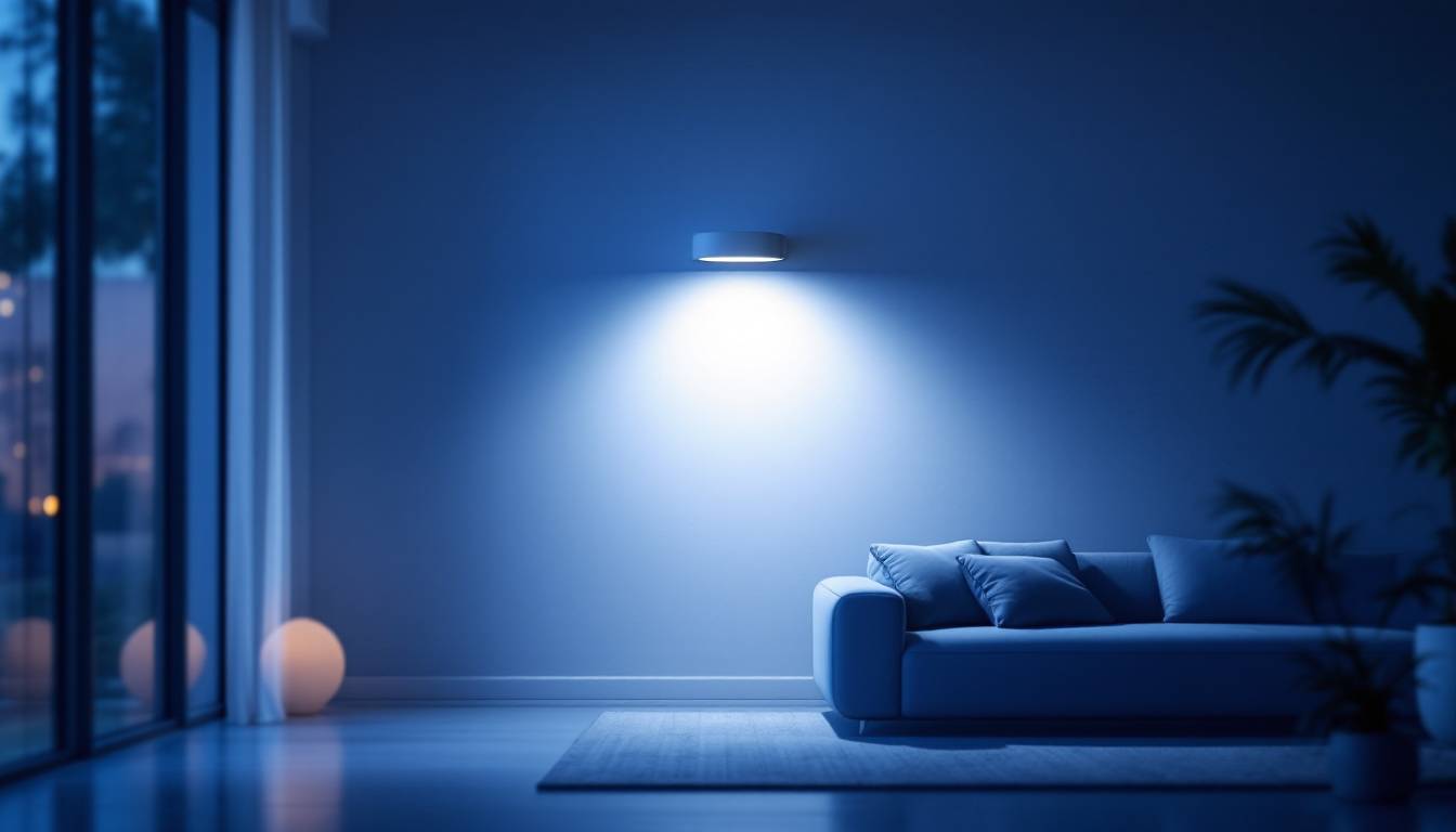 A photograph of a well-lit indoor space featuring a stylish led motion sensor light in action
