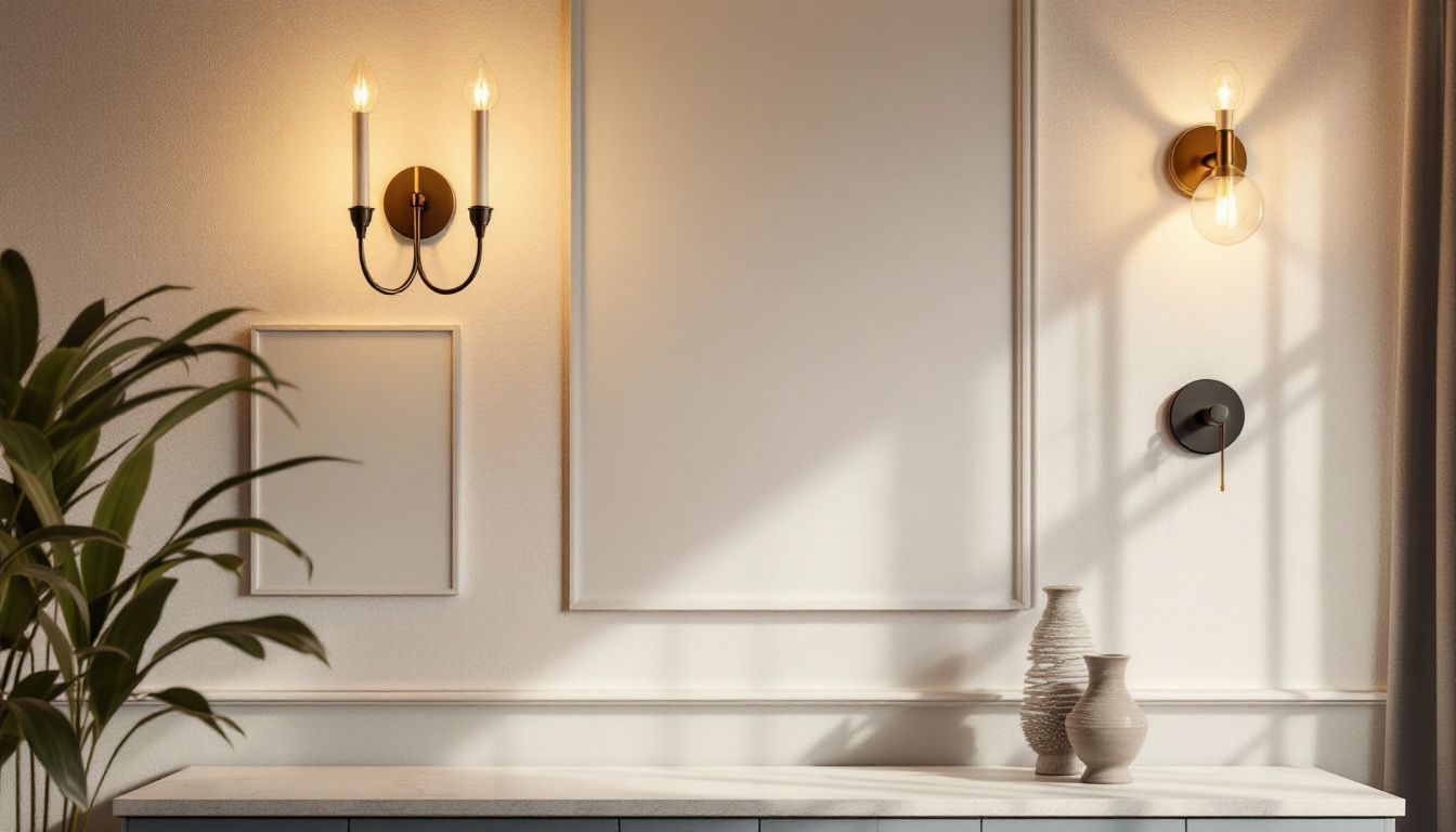 A photograph of a beautifully styled interior featuring a variety of sconce lights in different designs and settings