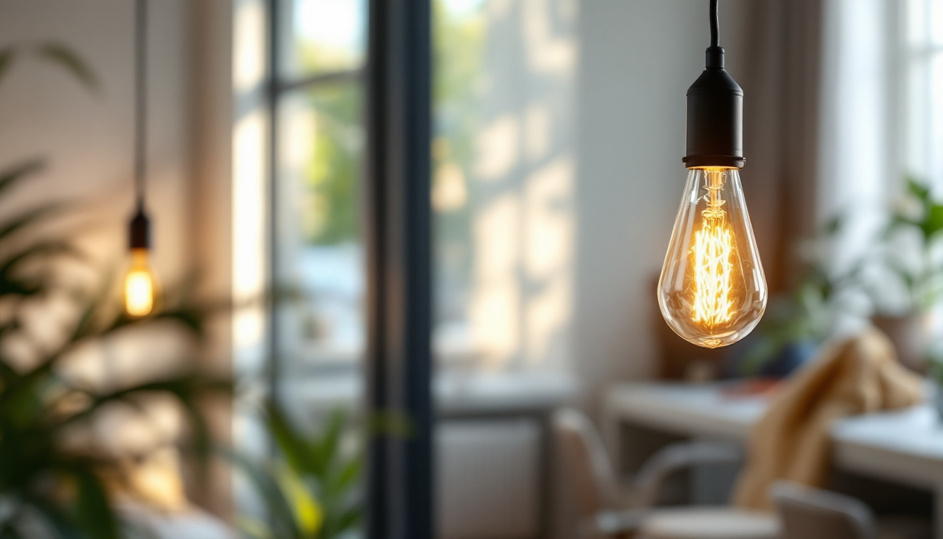 A photograph of a stylish chain pendant light fixture in a modern