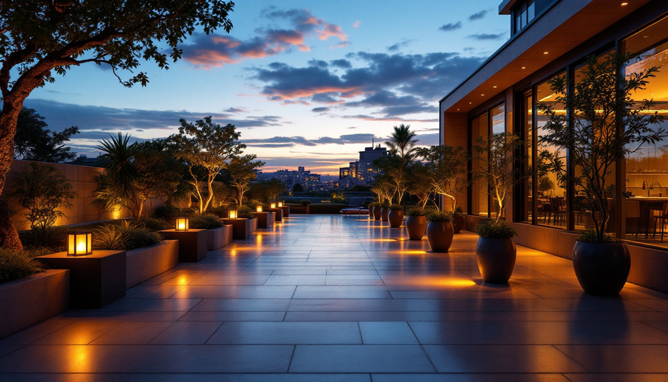 A photograph of a beautifully lit scene during the transition from dusk to dawn