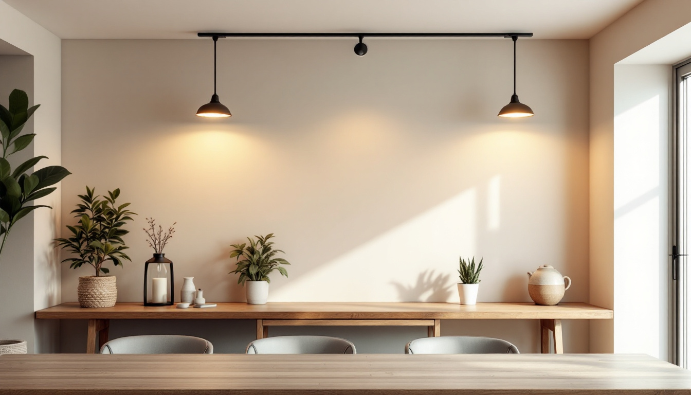 A photograph of a beautifully designed interior space featuring stylish barn lights
