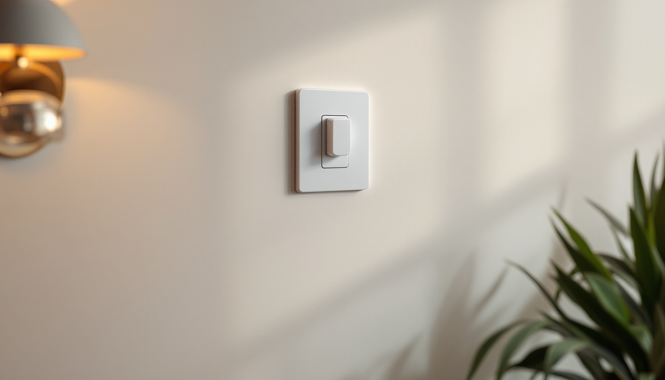 A photograph of a modern switchable electrical outlet in a stylishly designed room