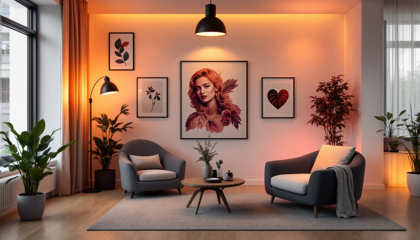 A photograph of a beautifully designed room featuring led dimmable can lights in action