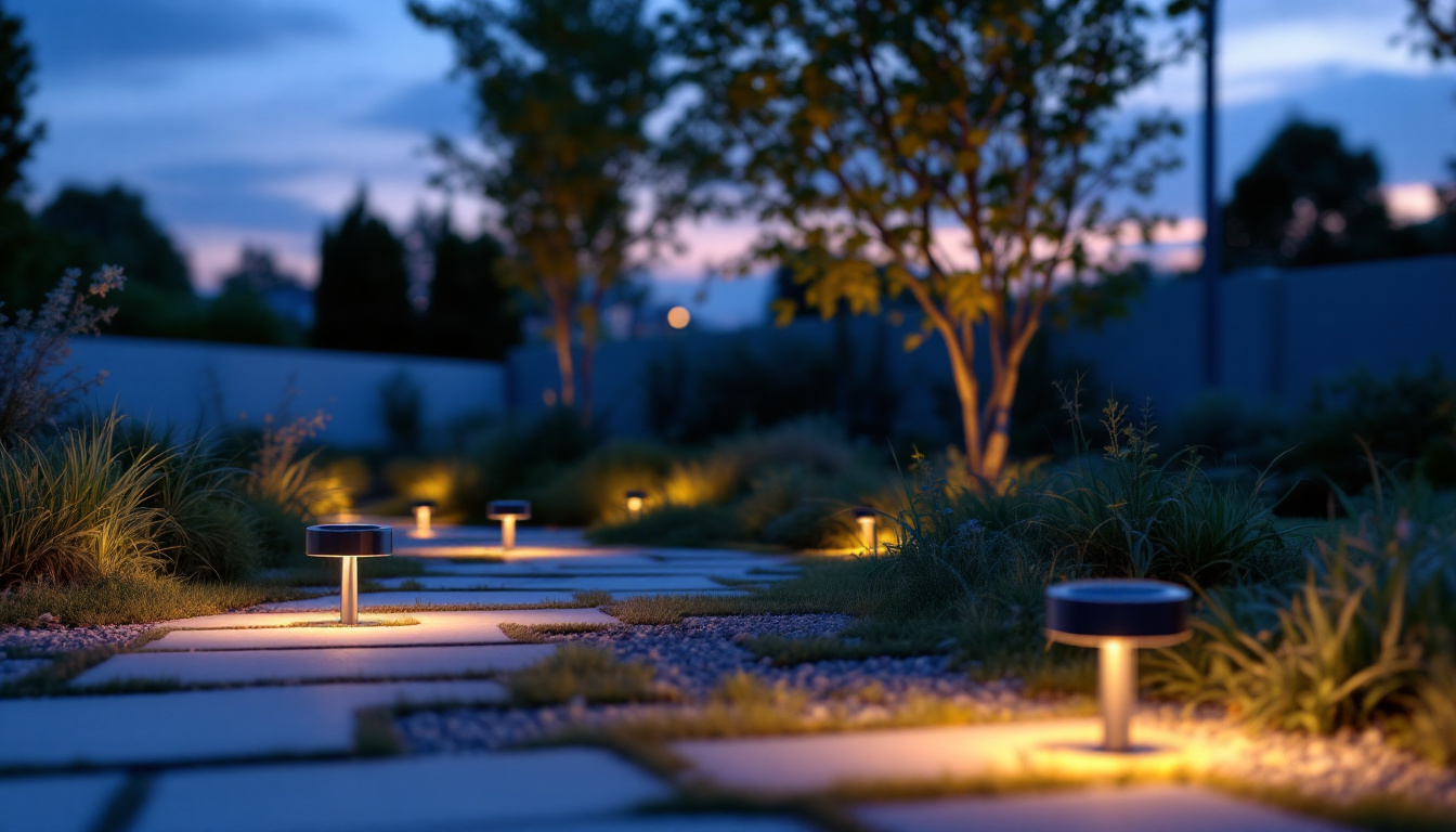 A photograph of a serene outdoor setting at dusk