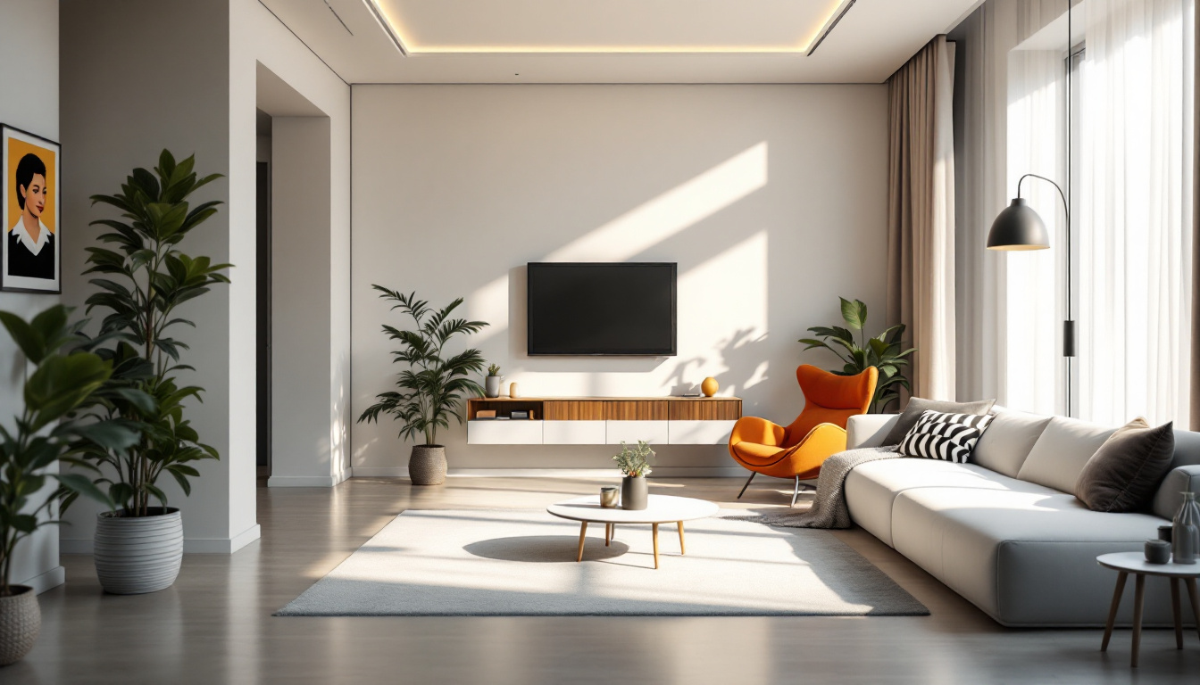 A photograph of a well-lit interior space showcasing effective lighting design