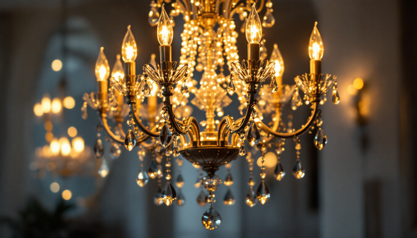 A photograph of a beautifully designed chandelier in an elegant setting