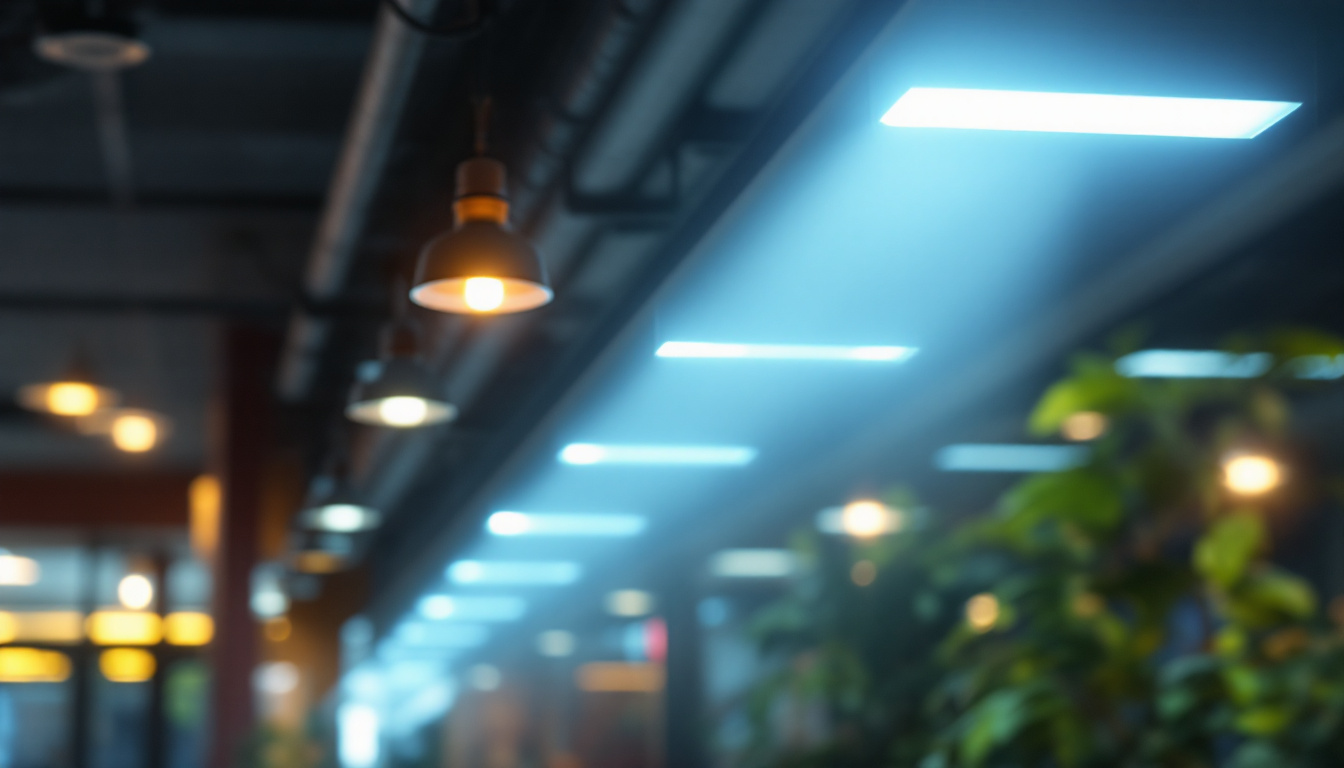 A photograph of a well-lit indoor or outdoor space showcasing bright led lighting