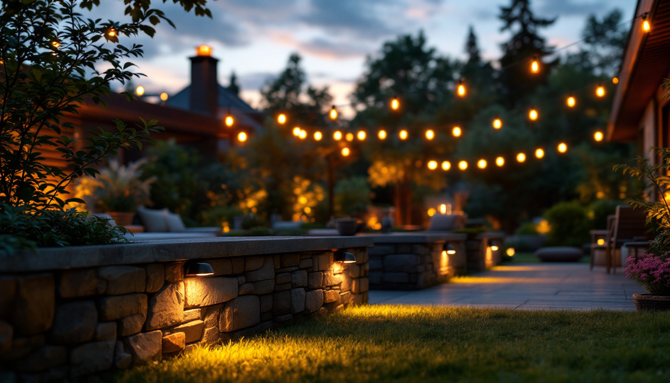 A photograph of a beautifully illuminated outdoor space featuring various led spotlights in action