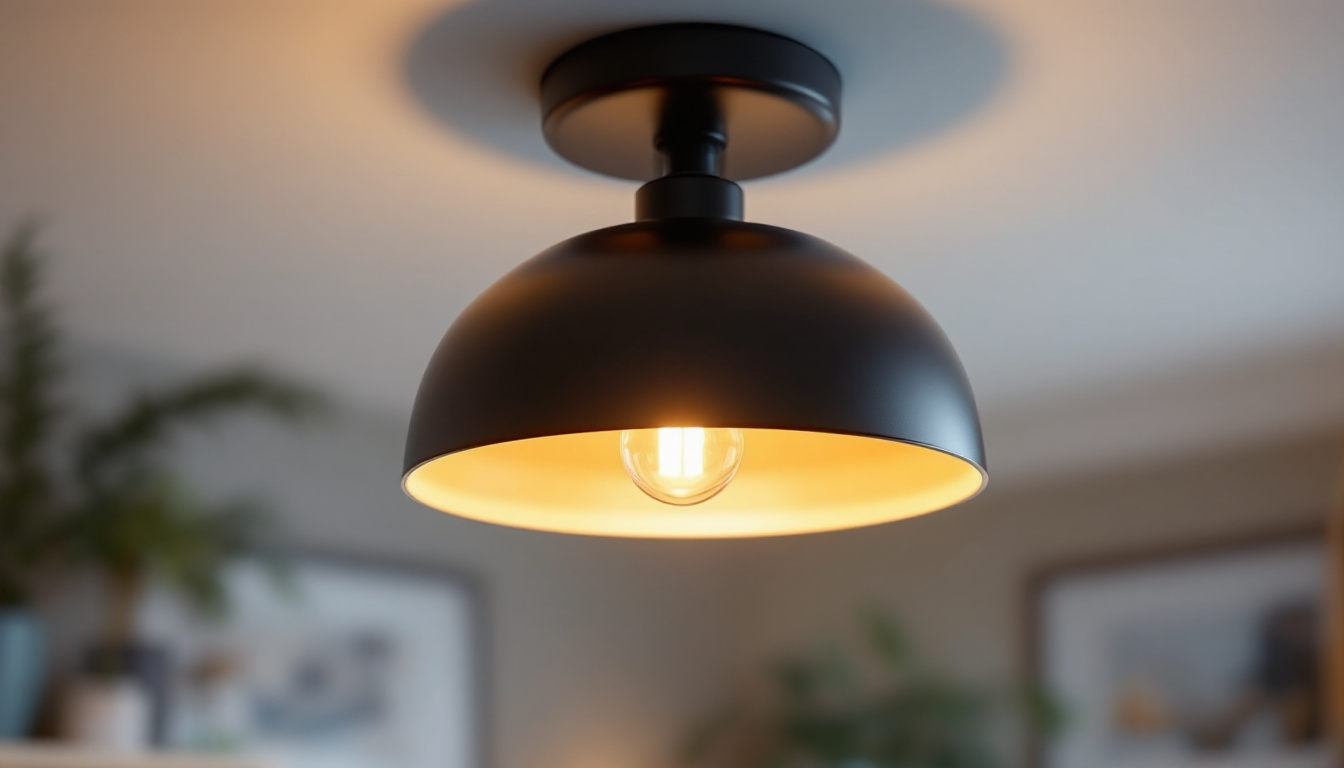 A photograph of a stylish yet affordable ceiling light fixture in a well-decorated room setting