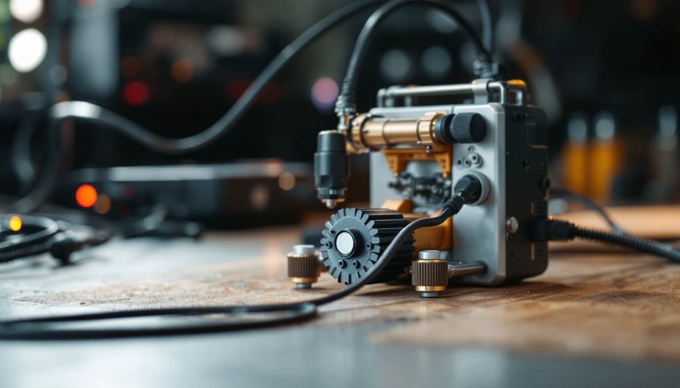 A photograph of a wire puller machine in action