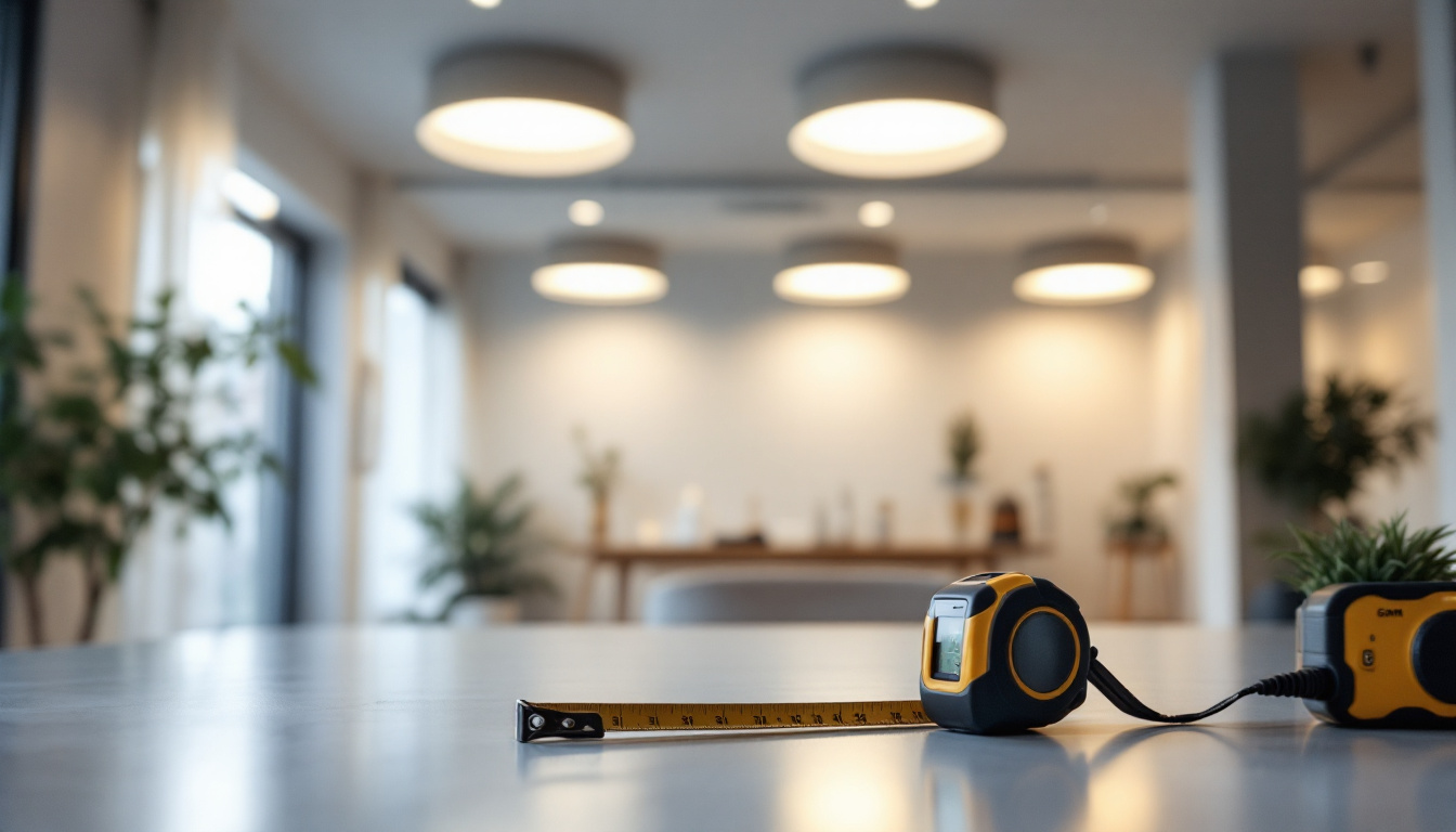 A photograph of a well-lit room featuring recessed led lighting