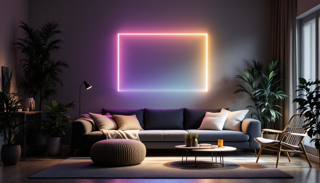 A photograph of a beautifully designed interior space showcasing dimmable flood lights in action