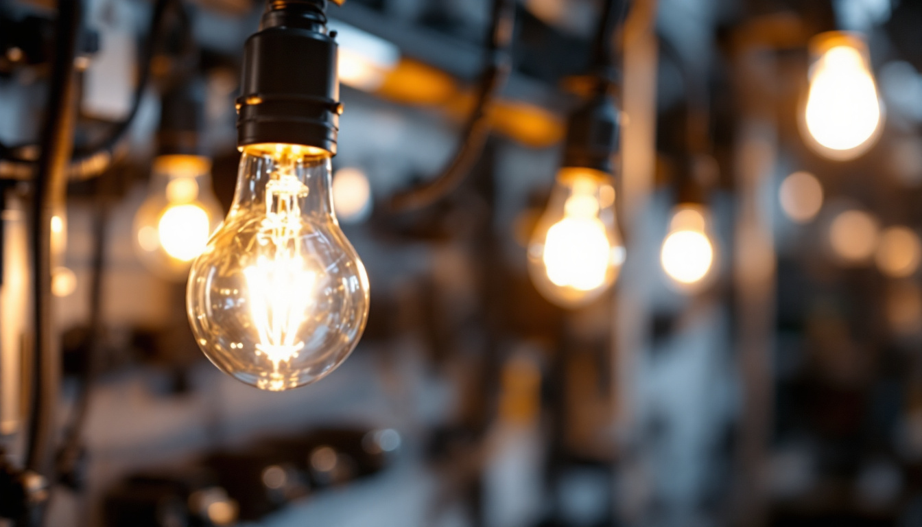 A photograph of a close-up of a high-intensity discharge (hid) lamp in action