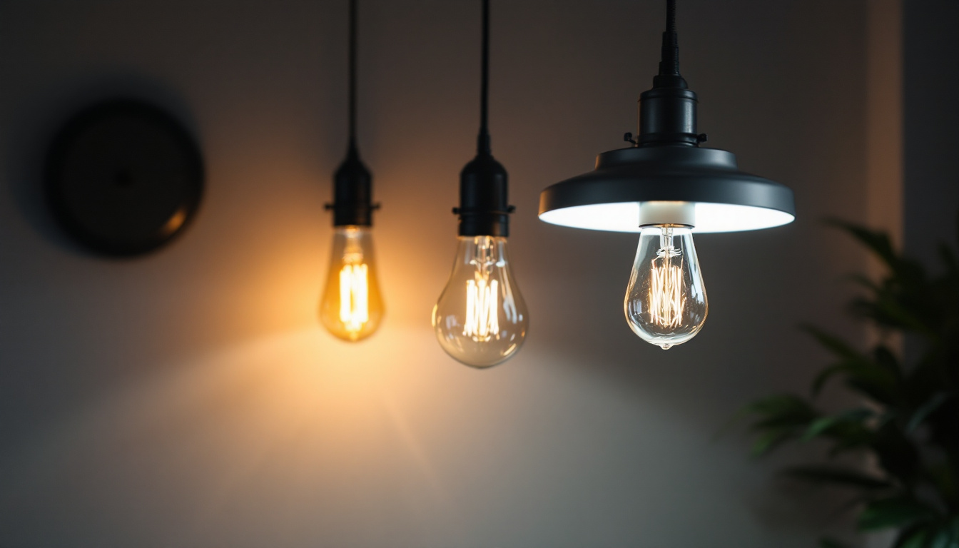 A photograph of a modern lighting setup featuring led lights in a home or commercial space