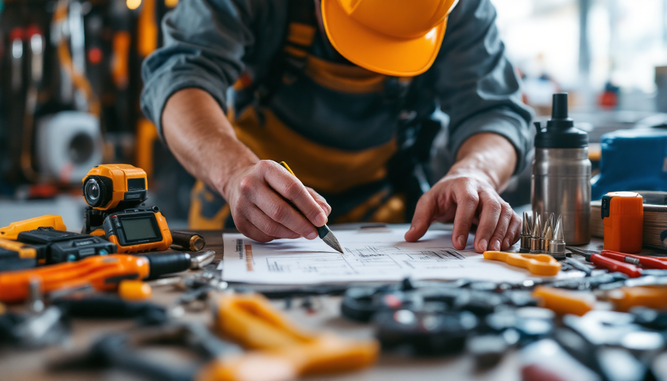 A photograph of a skilled electrician in action