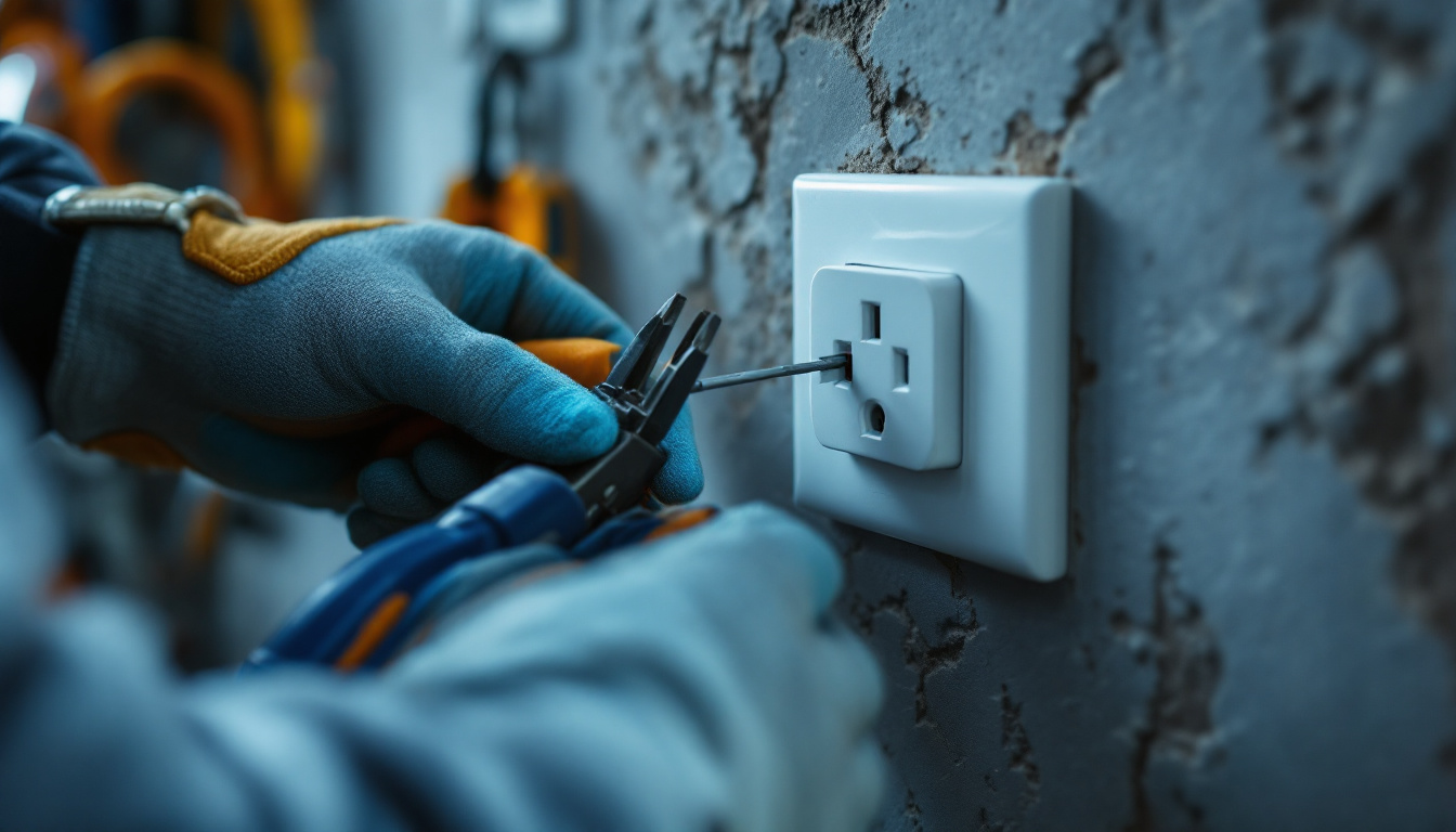 A photograph of a close-up of a plug cover plate being installed on a wall