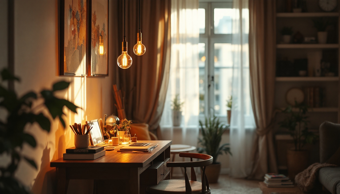 A photograph of a stylish hanging lamp stand in a well-lit