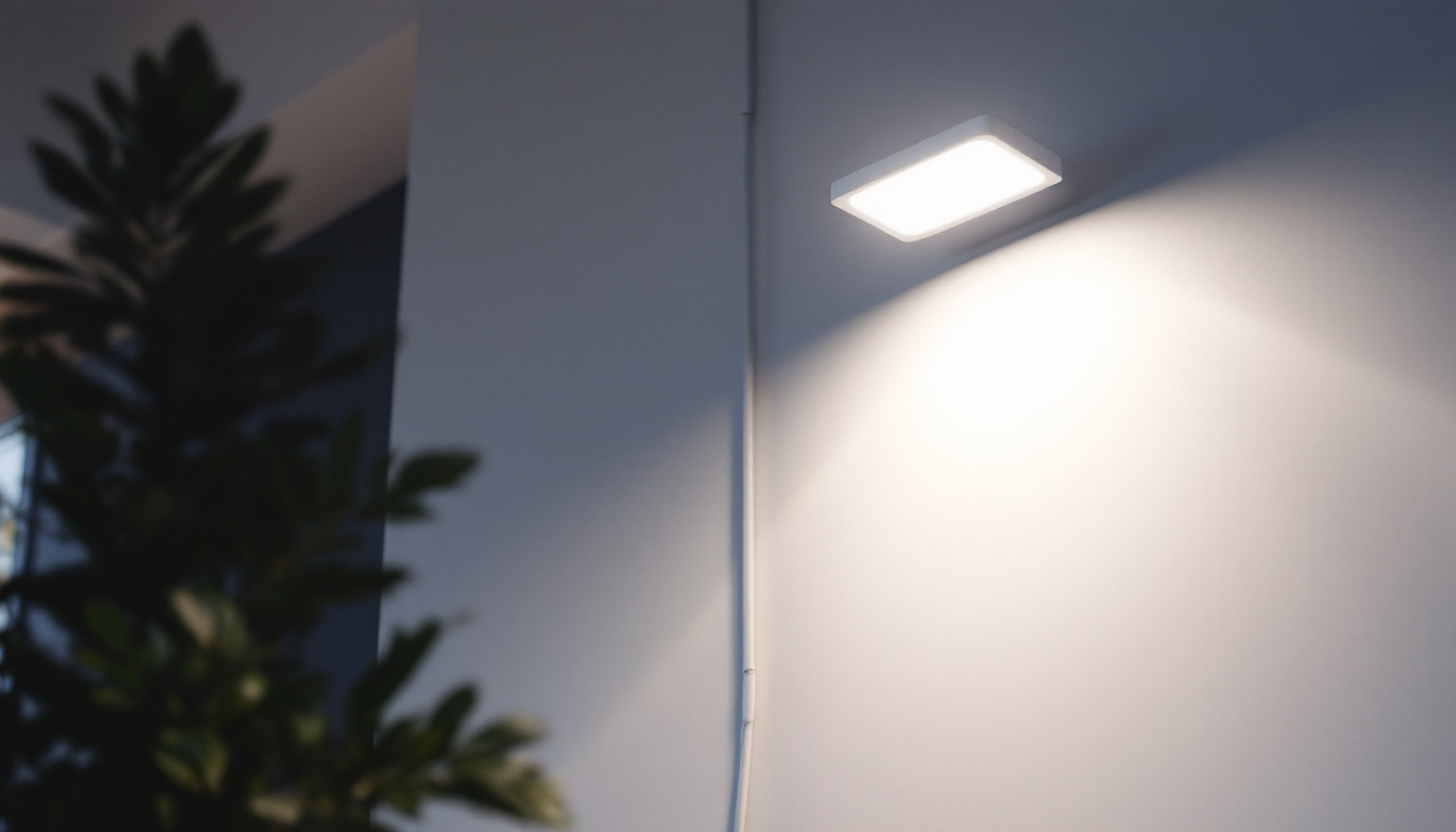 A photograph of a well-lit modern lighting system installation showcasing zeta lite technology