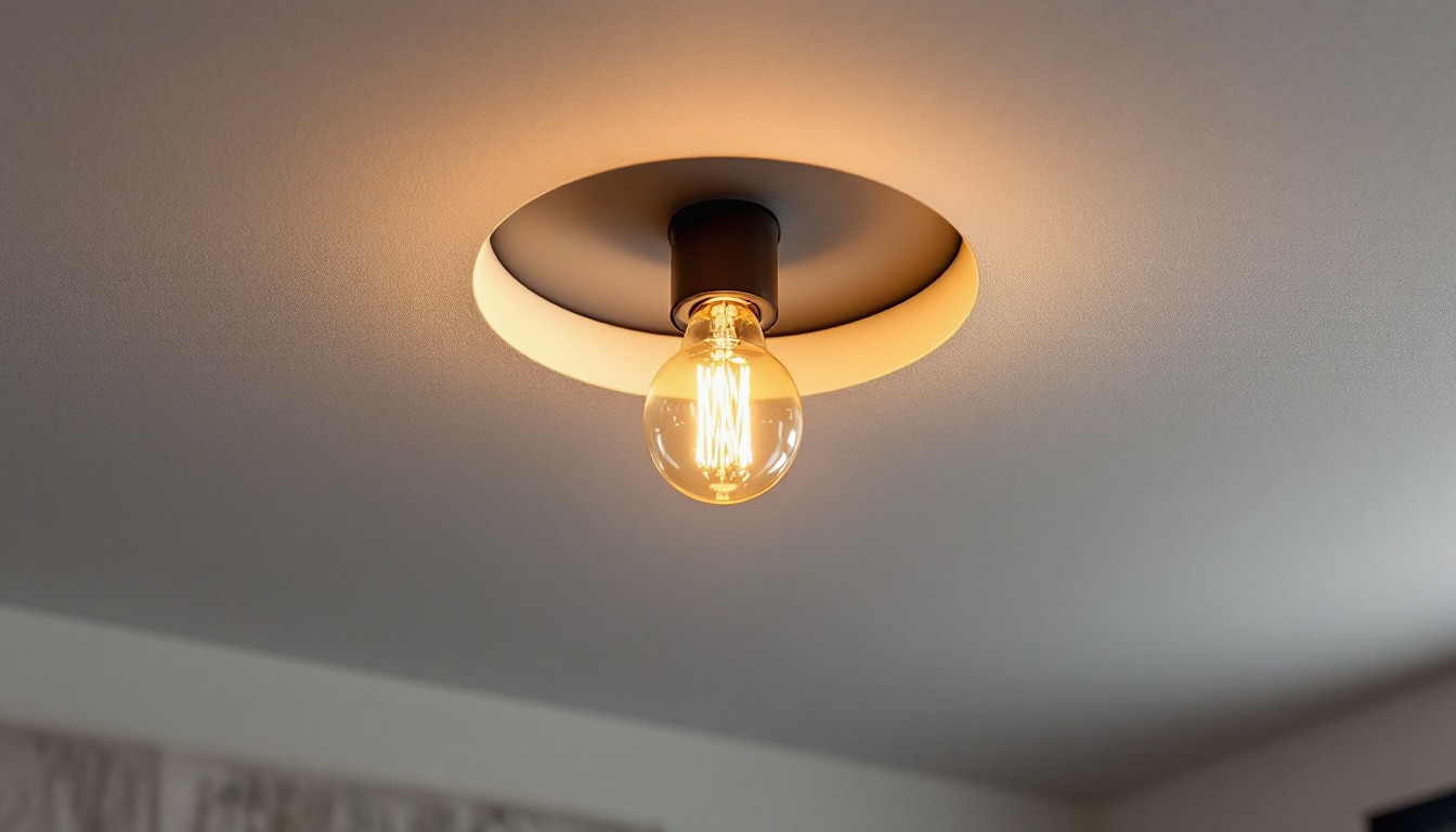 A photograph of a stylishly designed recessed ceiling light fixture illuminating a modern living space