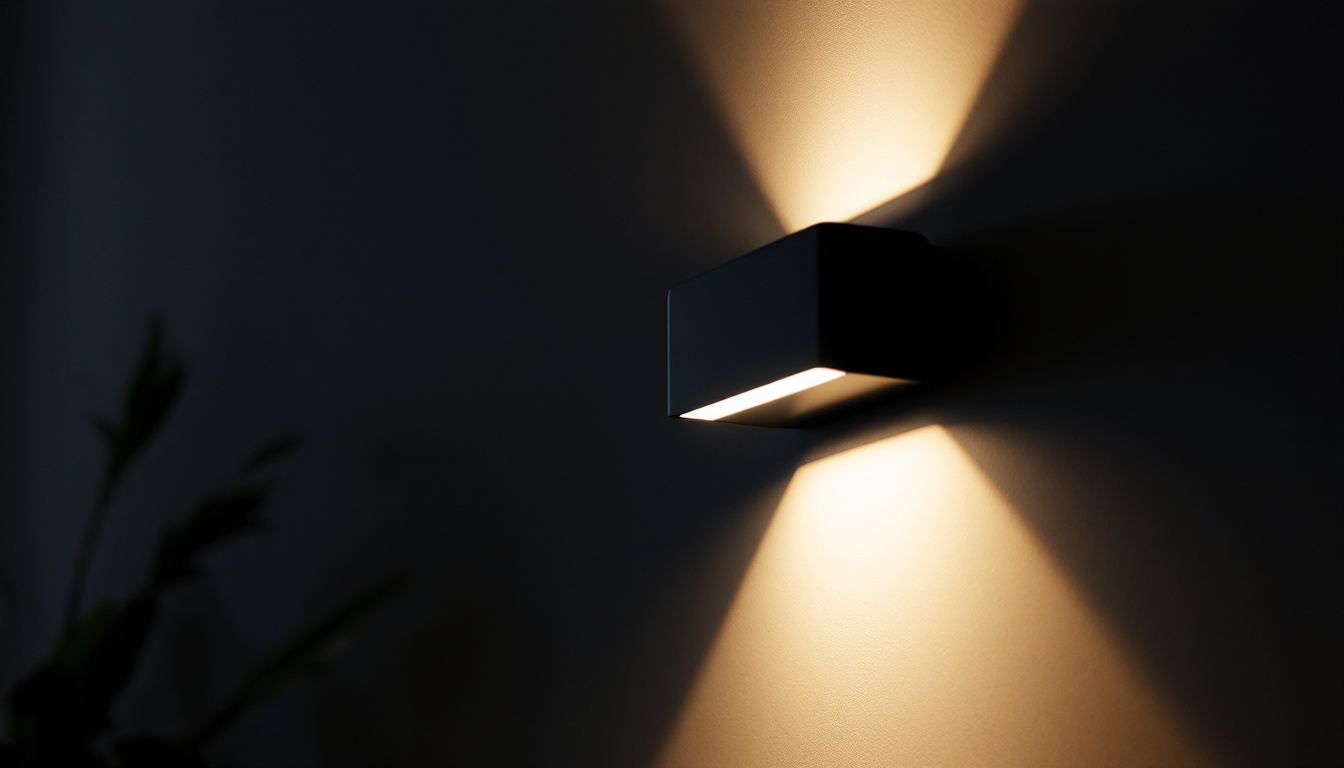 A photograph of a sleek led light fixture with an integrated battery backup system