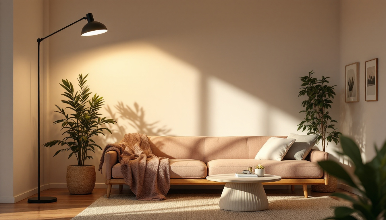 A photograph of a cozy indoor space illuminated by stylish motion-sensor lighting