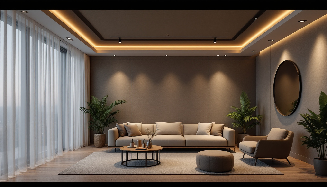 A photograph of a beautifully designed room featuring led flush ceiling lights