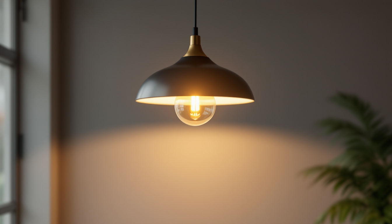 A photograph of a beautifully designed lumens pendant light in a stylish interior setting