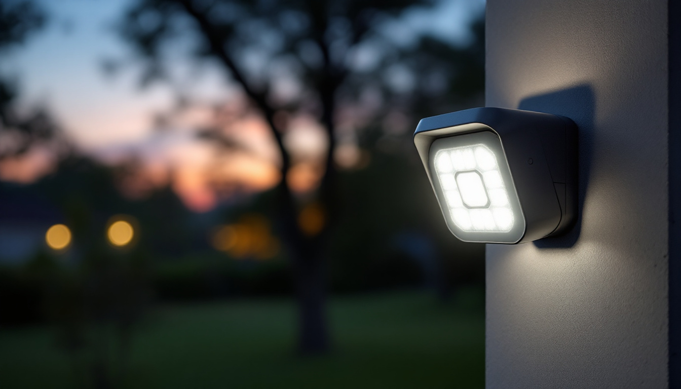 A photograph of a close-up view of a photo sensor integrated into an outdoor lighting fixture