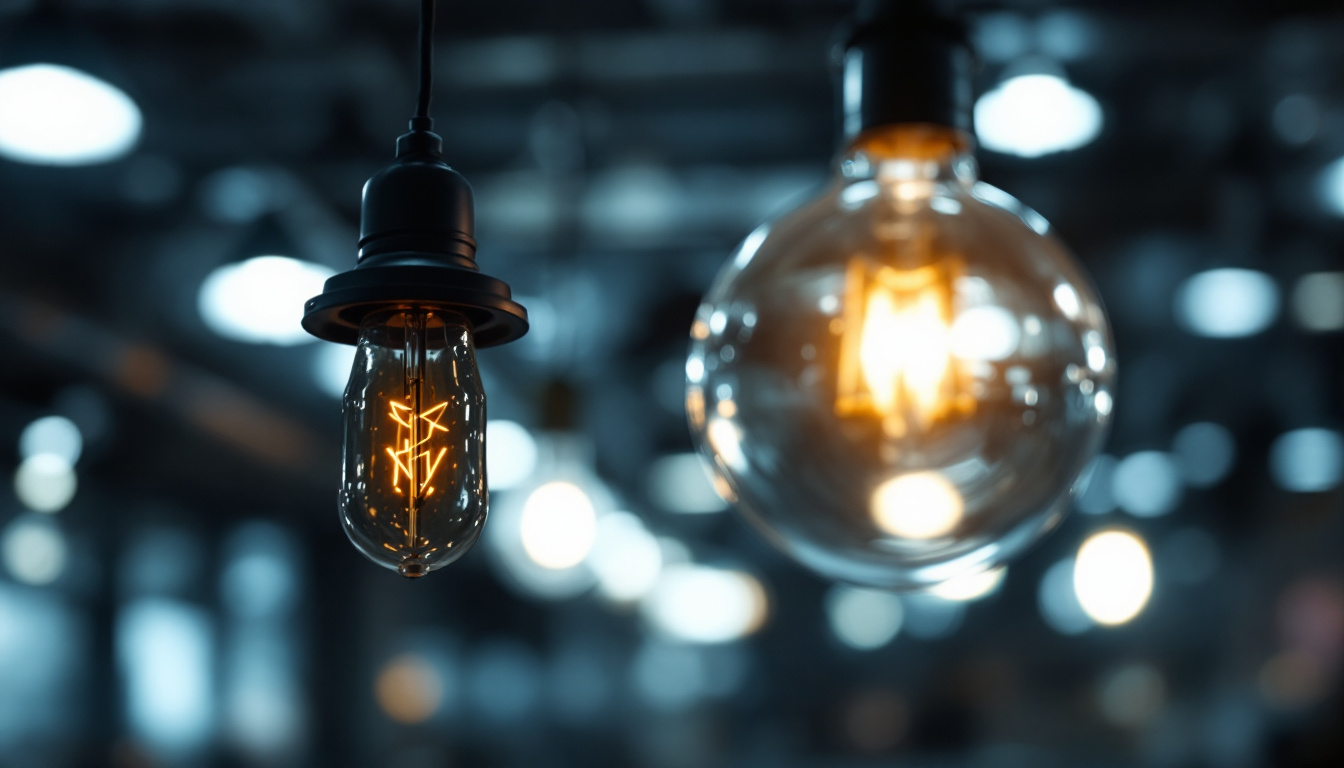 A photograph of a close-up of a ballast bulb in a well-lit setting