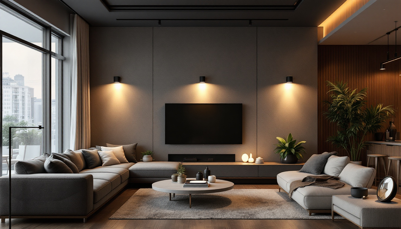 A photograph of a modern living space featuring stylish recessed wall lights that highlight innovative lighting design