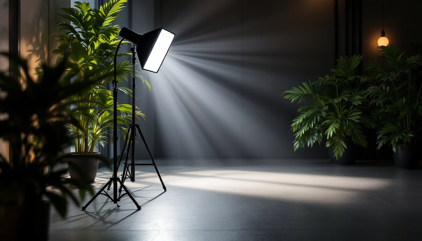A photograph of a dynamic lighting setup featuring a whip-like light source in action