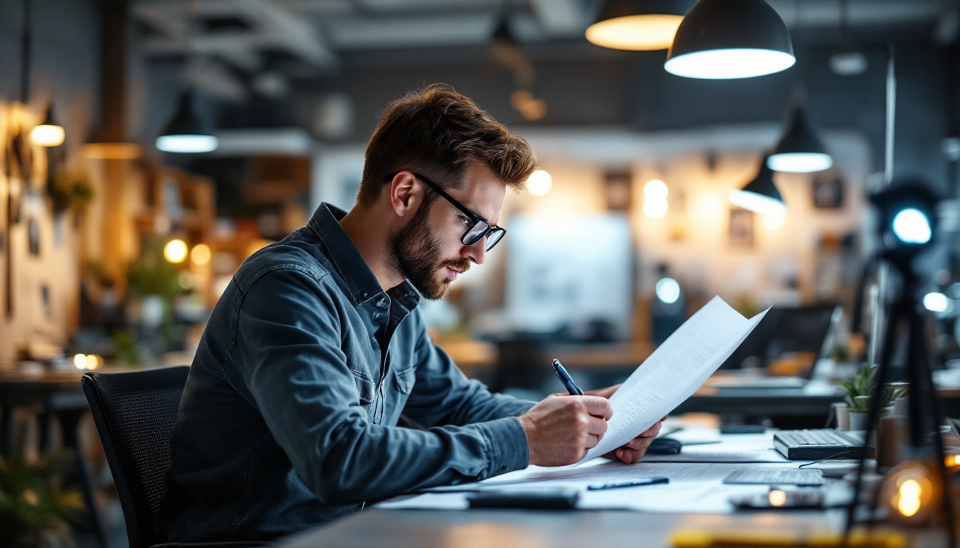 A photograph of a modern electrical engineer at work in a well-lit design studio