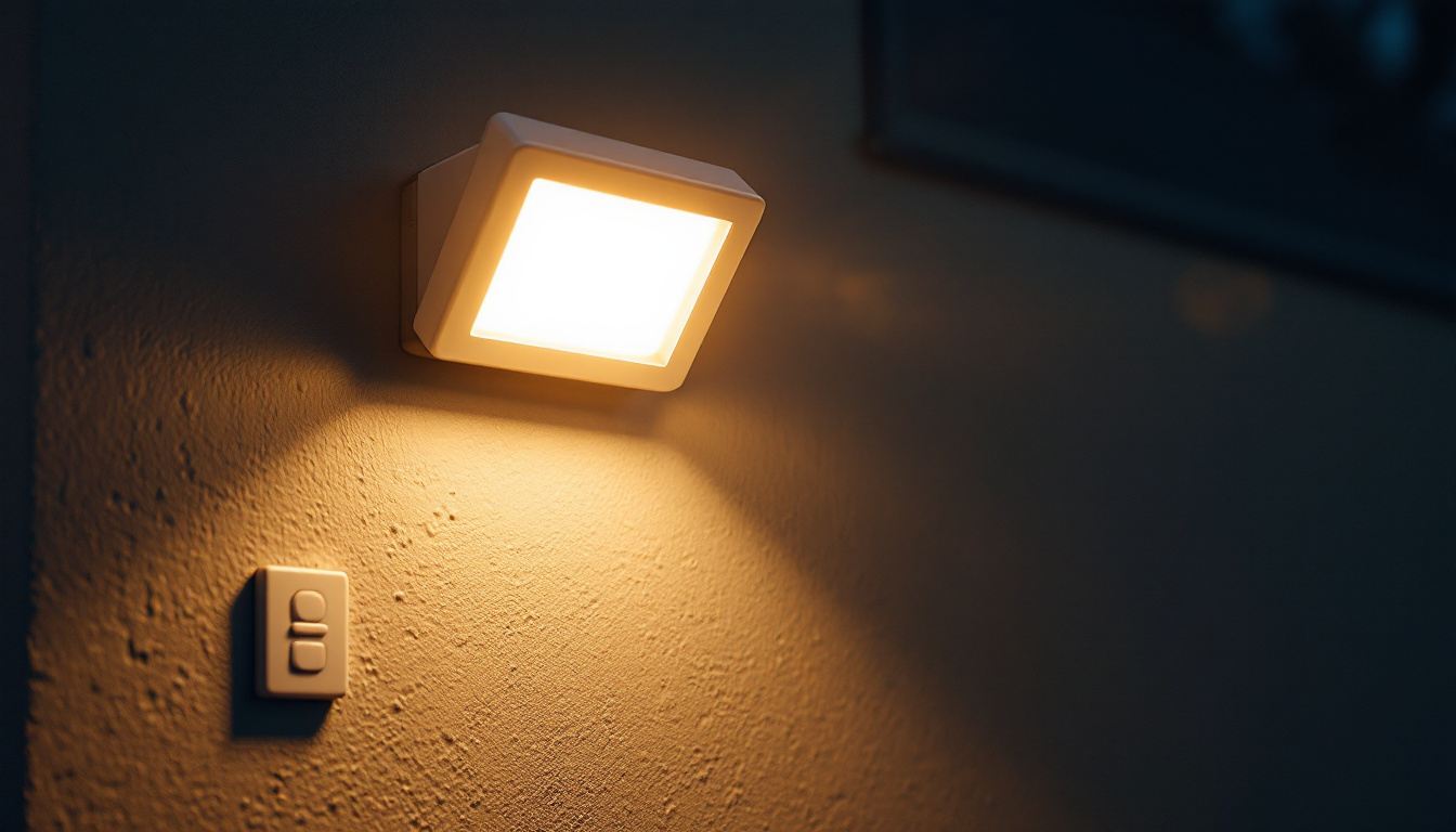 A photograph of a well-lit outdoor setting showcasing a mounted led wall pack light fixture in use