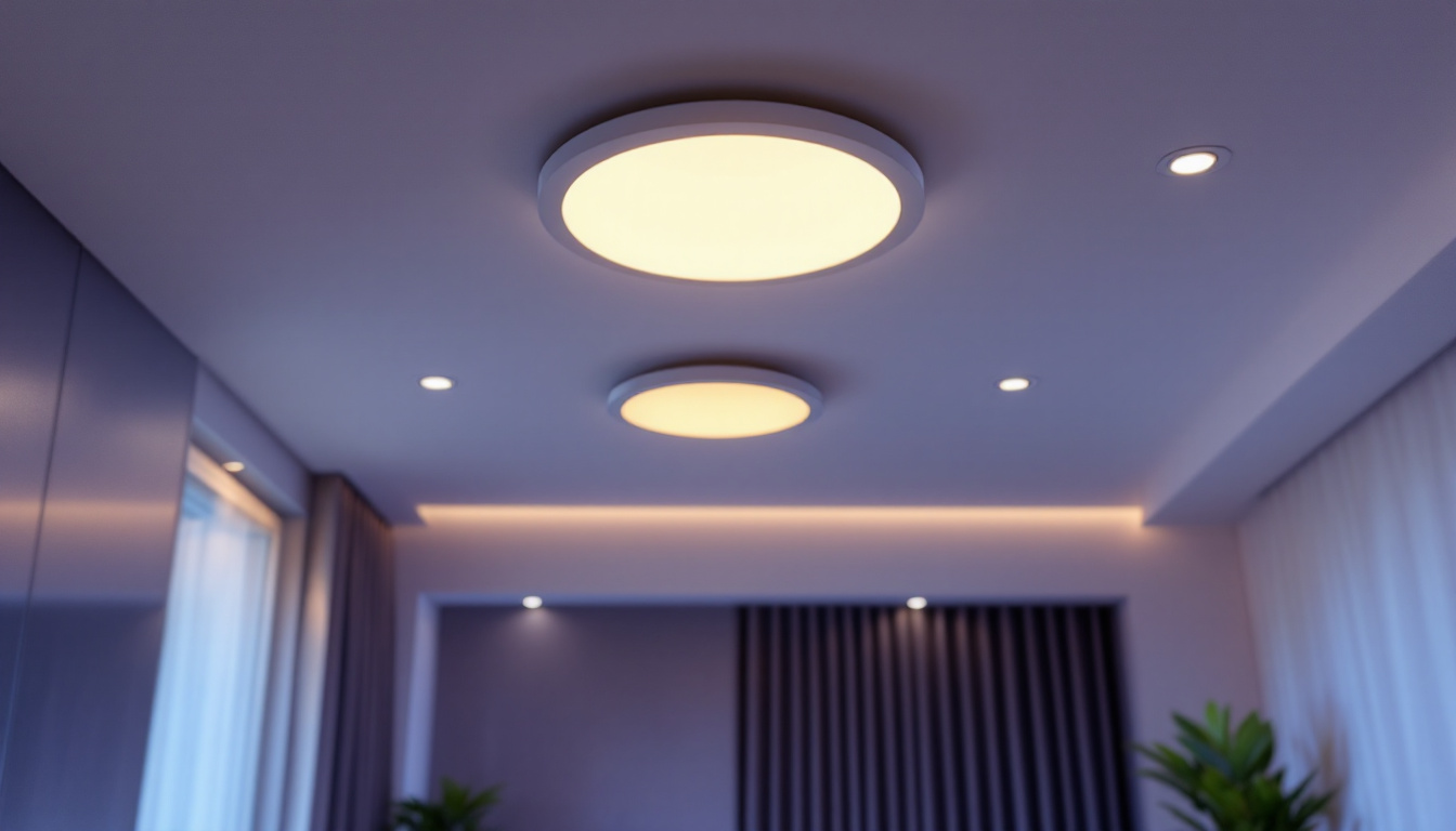 A photograph of a modern interior space showcasing various styles of 6-inch led recessed lights installed in the ceiling