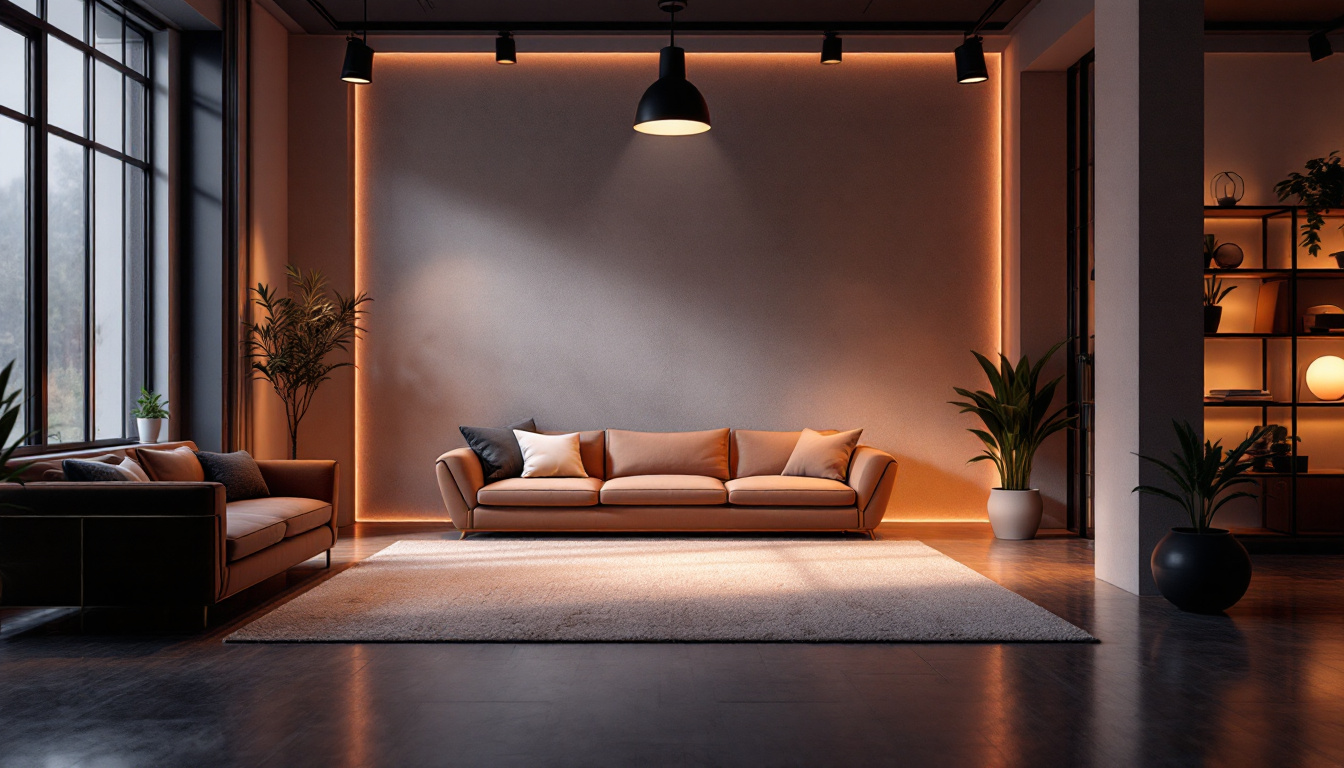 A photograph of a well-lit interior space showcasing various light sources at different brightness levels