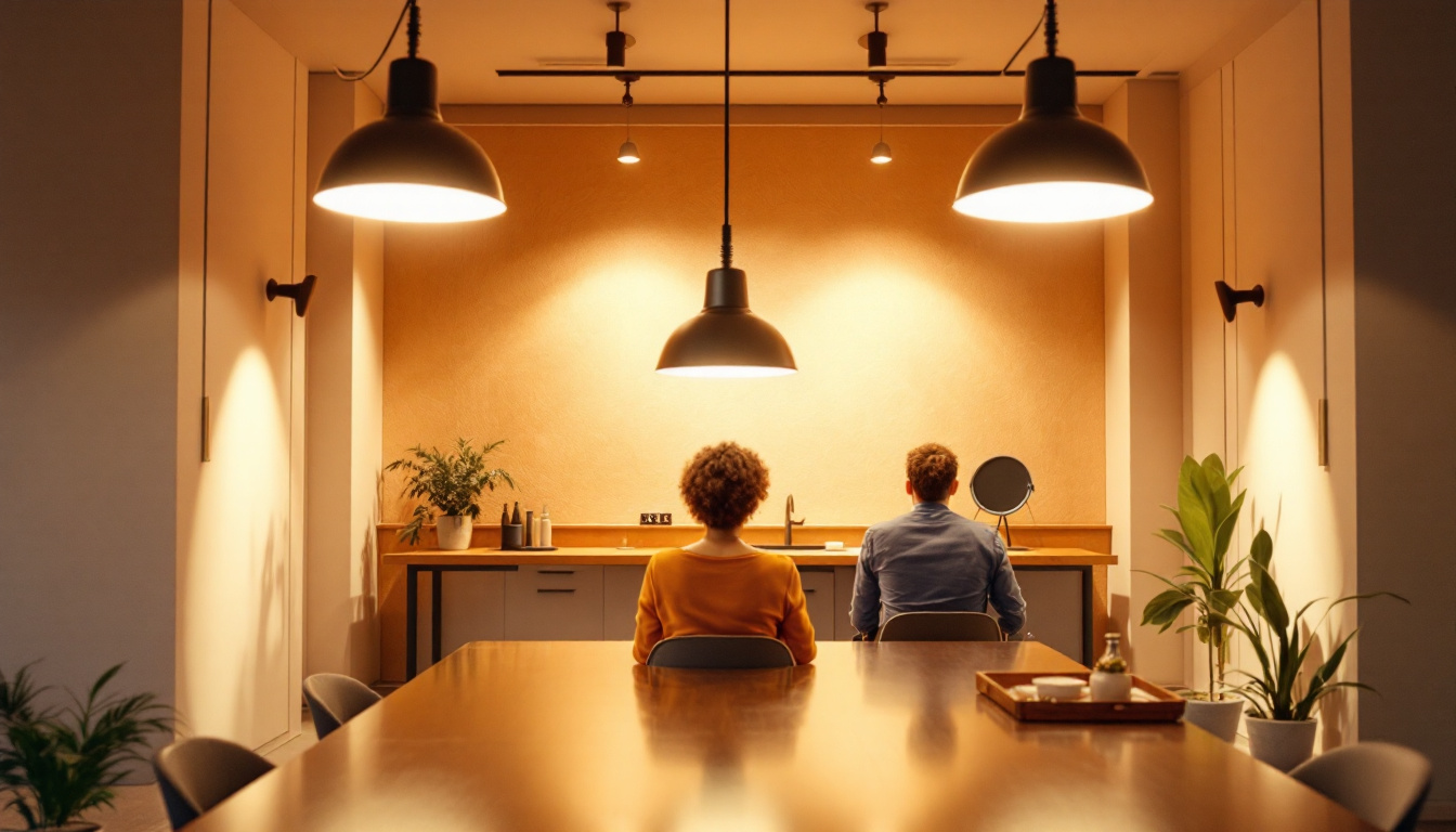 A photograph of a well-lit interior space showcasing high hat led lights in action