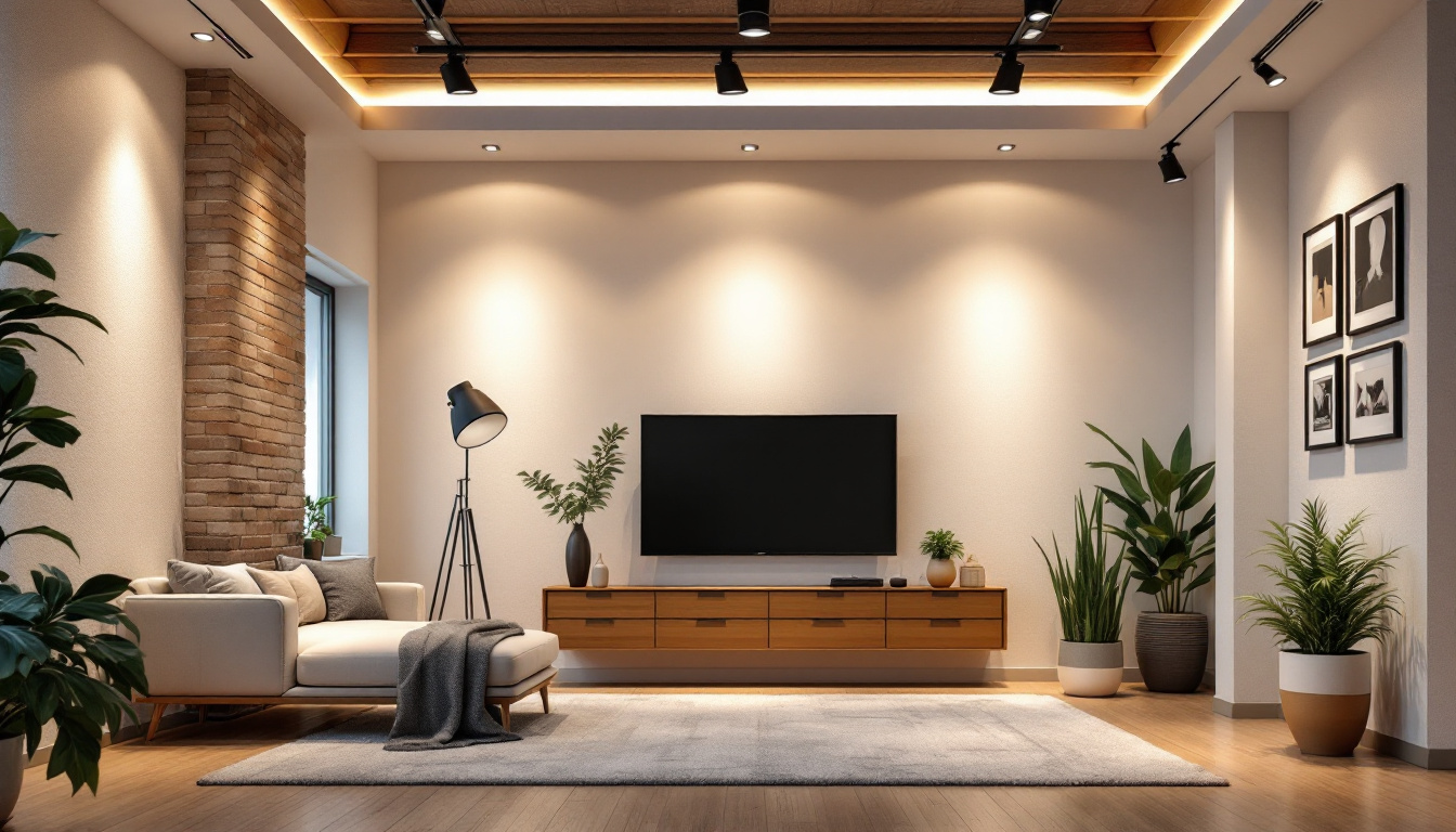 A photograph of a well-designed room featuring various types of recessed lighting fixtures in use