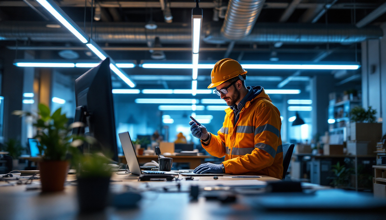 A photograph of a well-lit workspace showcasing t8 lights in action