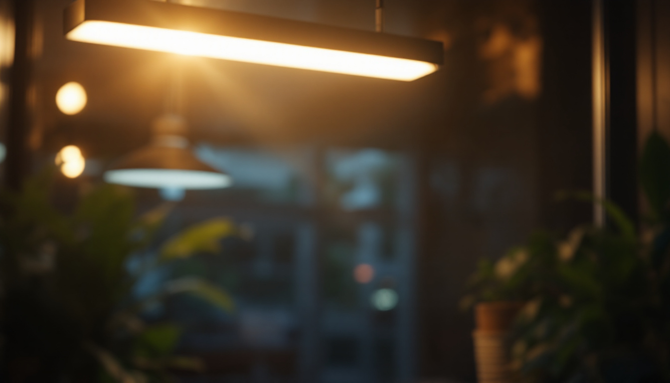 A photograph of a modern lighting system in action
